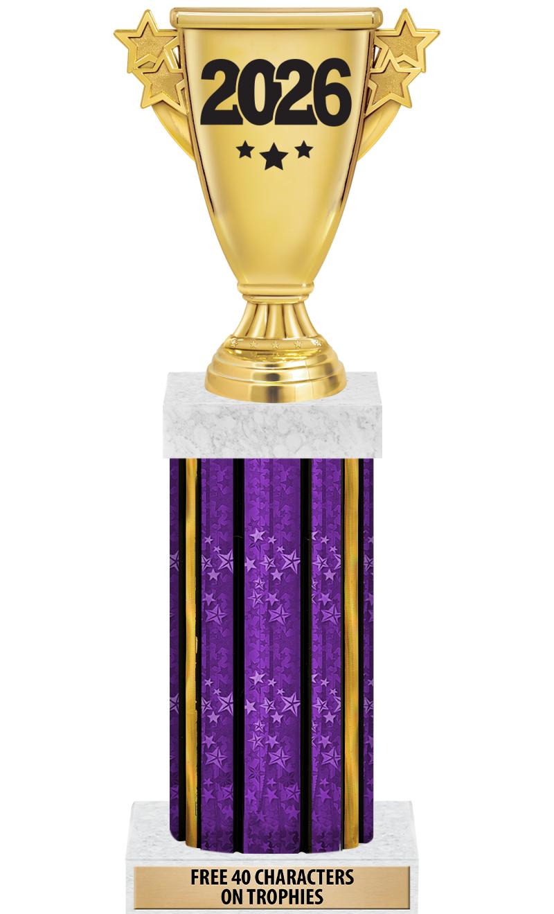 14"PRPL/GD-STARS-GD FIG/SQUARE