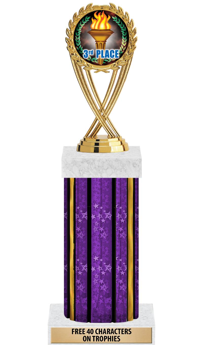 14"PRPL/GD-STARS-GD FIG/SQUARE