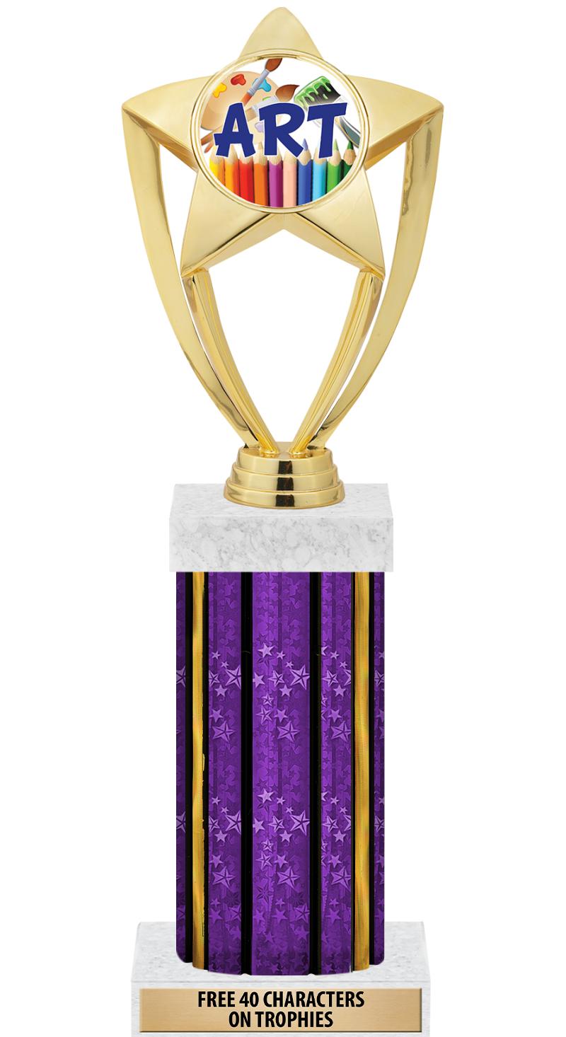 14"PRPL/GD-STARS-GD FIG/SQUARE