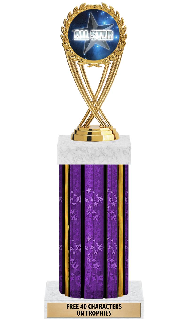 14"PRPL/GD-STARS-GD FIG/SQUARE