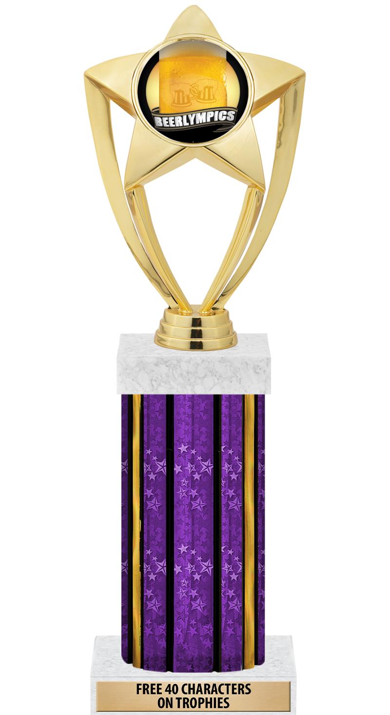 14"PRPL/GD-STARS-GD FIG/SQUARE