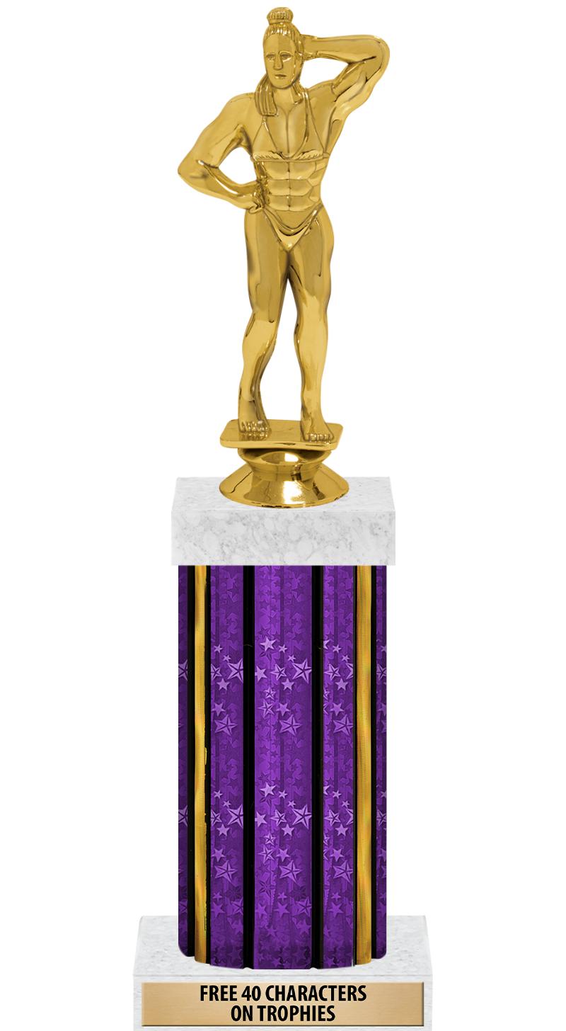 14"PRPL/GD-STARS-GD FIG/SQUARE