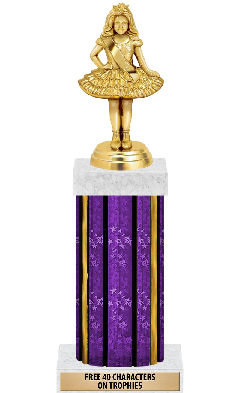 14"PRPL/GD-STARS-GD FIG/SQUARE