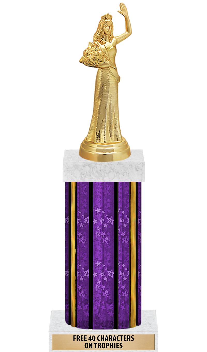 14"PRPL/GD-STARS-GD FIG/SQUARE