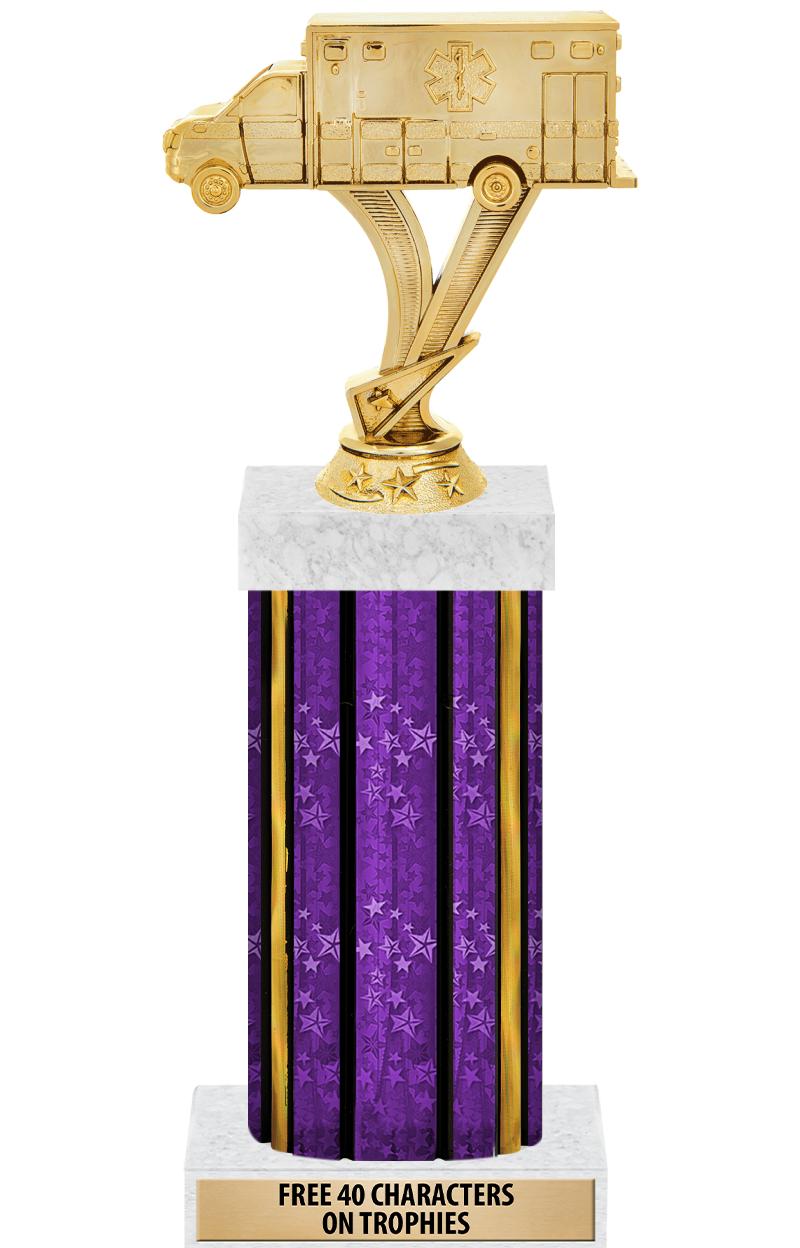 14"PRPL/GD-STARS-GD FIG/SQUARE