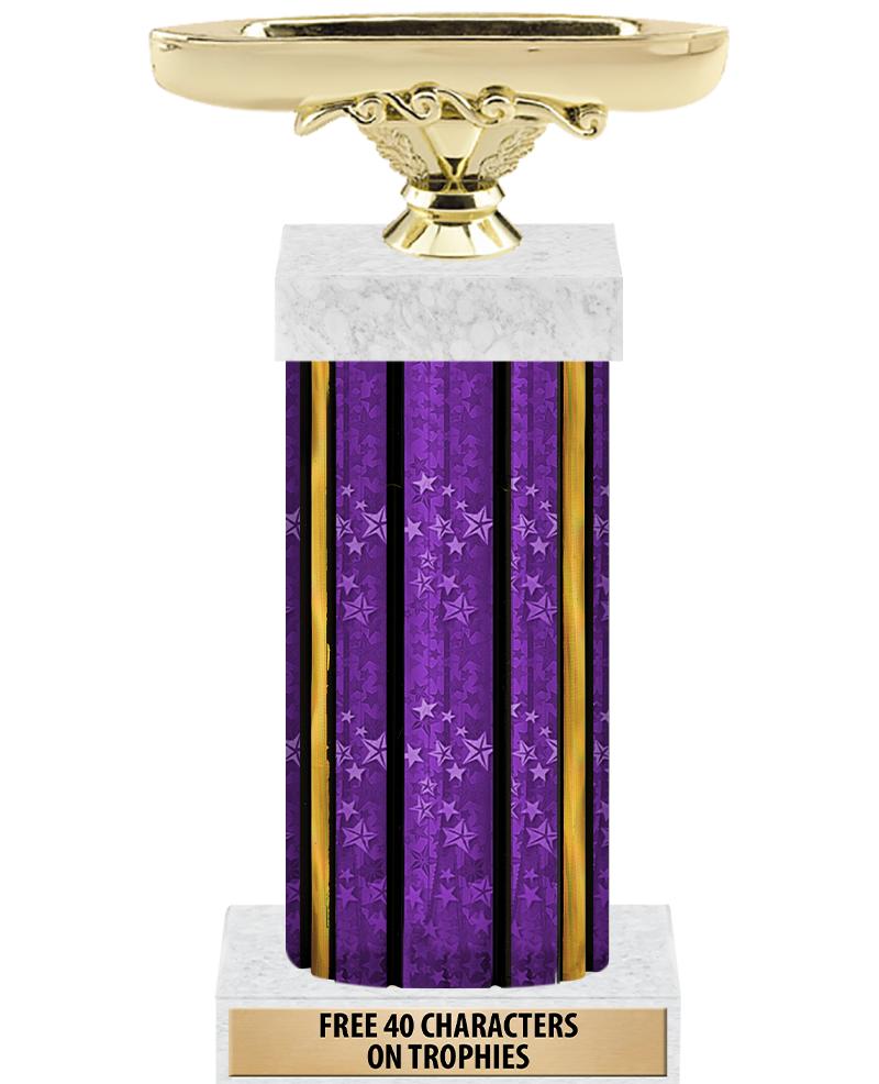 14"PRPL/GD-STARS-GD FIG/SQUARE