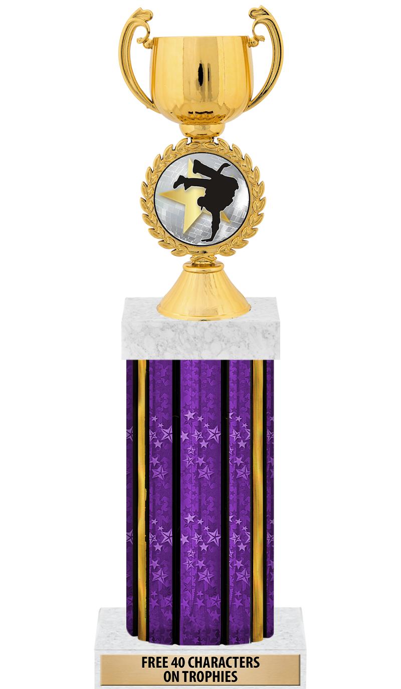 14"PRPL/GD-STARS-GD FIG/SQUARE