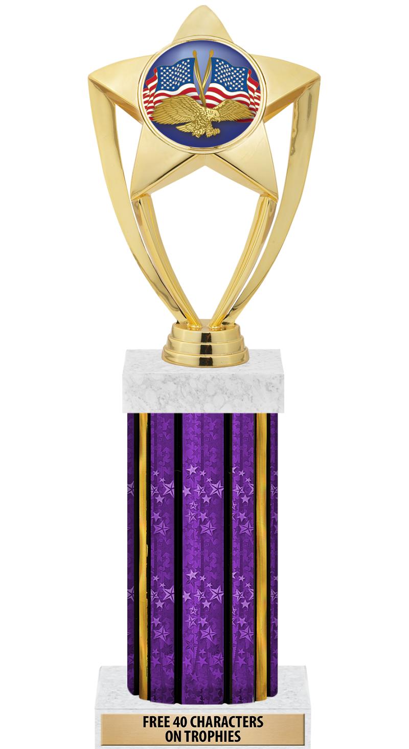 14"PRPL/GD-STARS-GD FIG/SQUARE