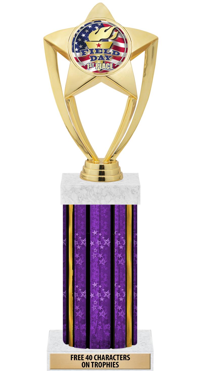 14"PRPL/GD-STARS-GD FIG/SQUARE