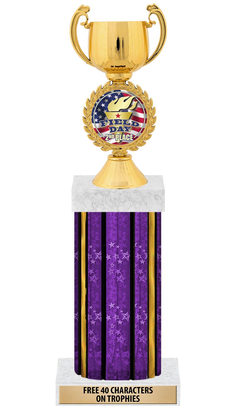 14"PRPL/GD-STARS-GD FIG/SQUARE