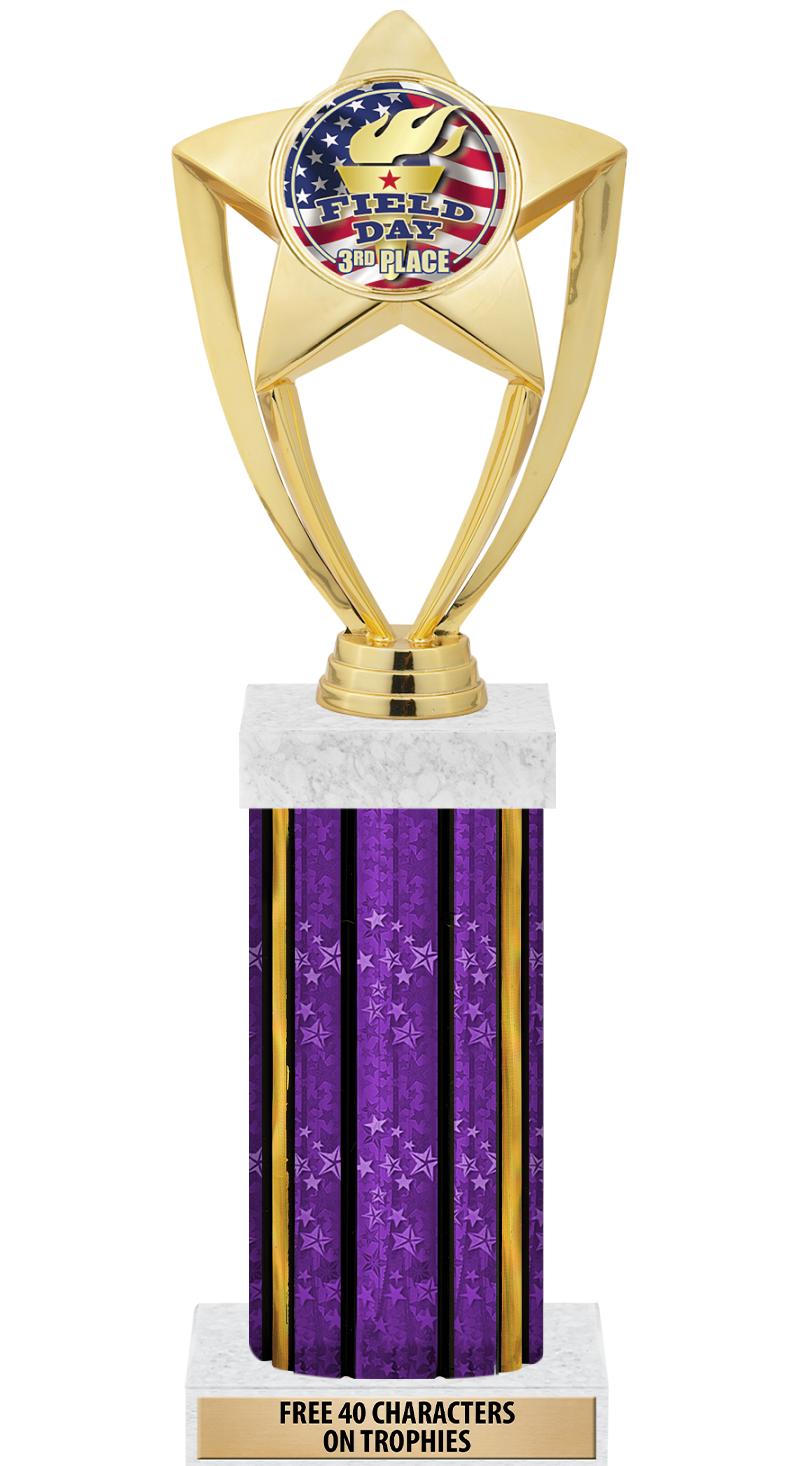 14"PRPL/GD-STARS-GD FIG/SQUARE