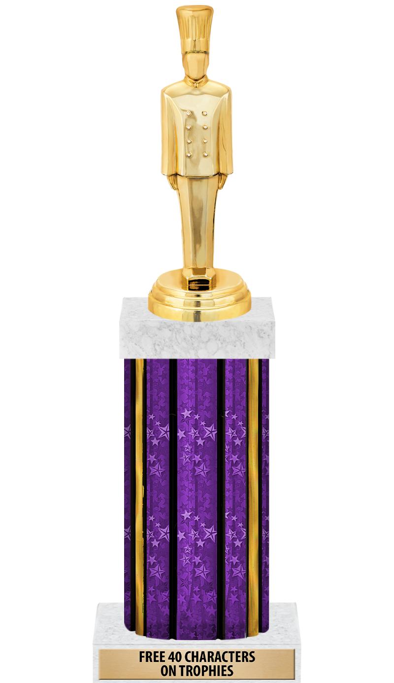 14"PRPL/GD-STARS-GD FIG/SQUARE