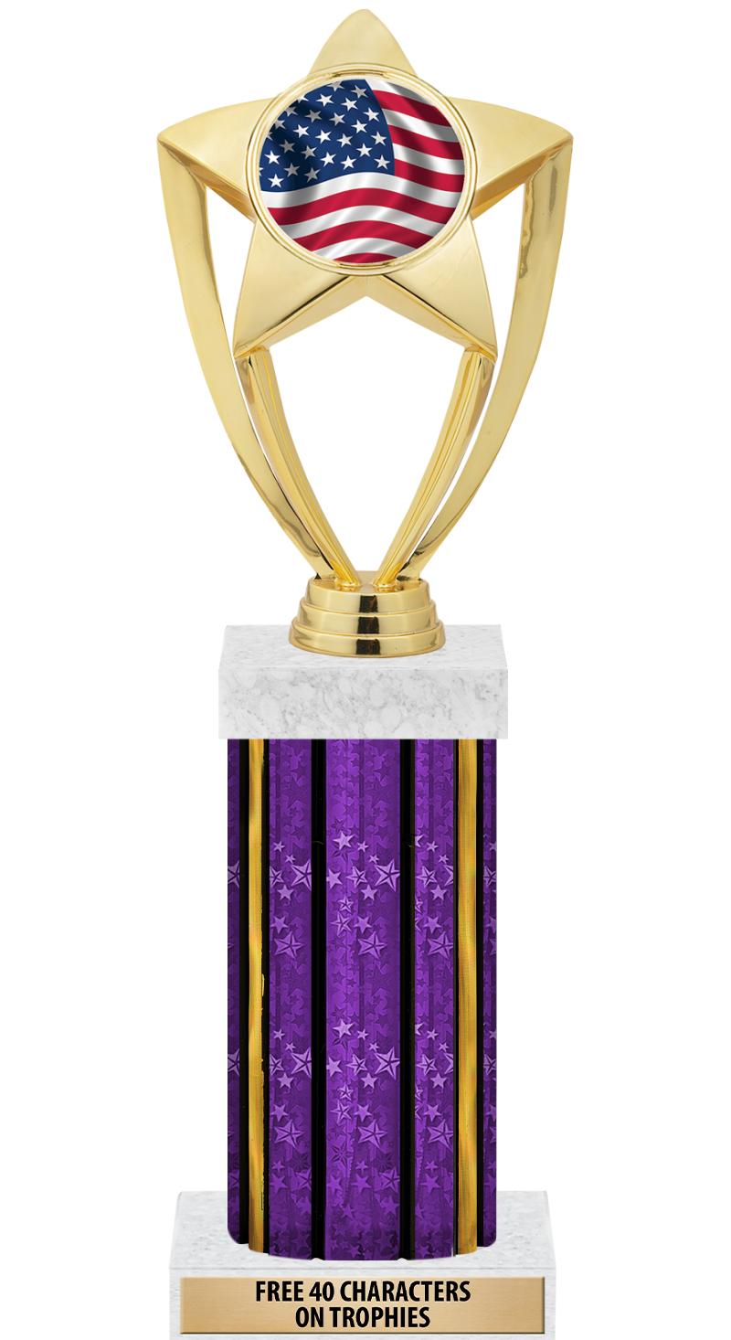 14"PRPL/GD-STARS-GD FIG/SQUARE