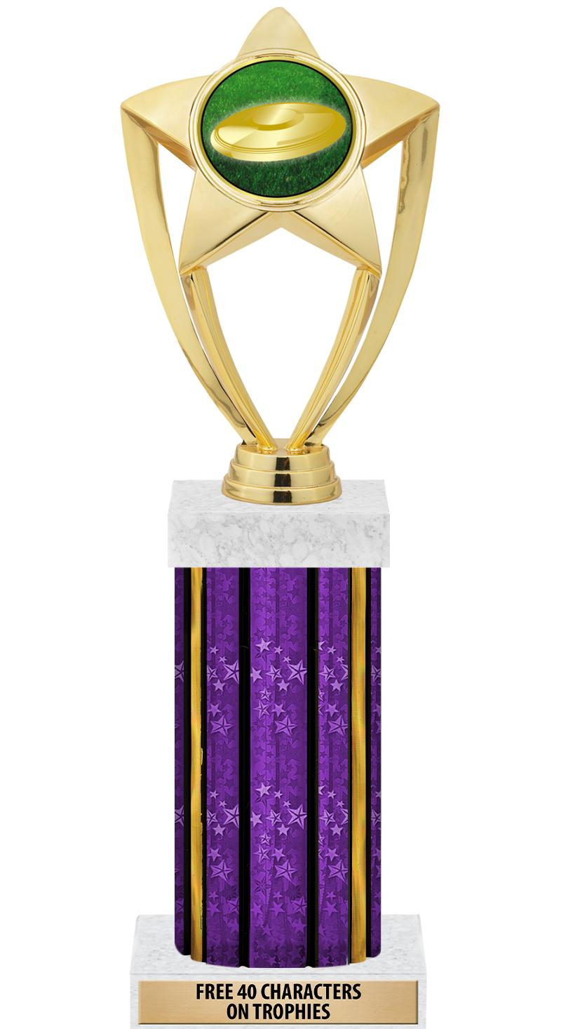 14"PRPL/GD-STARS-GD FIG/SQUARE