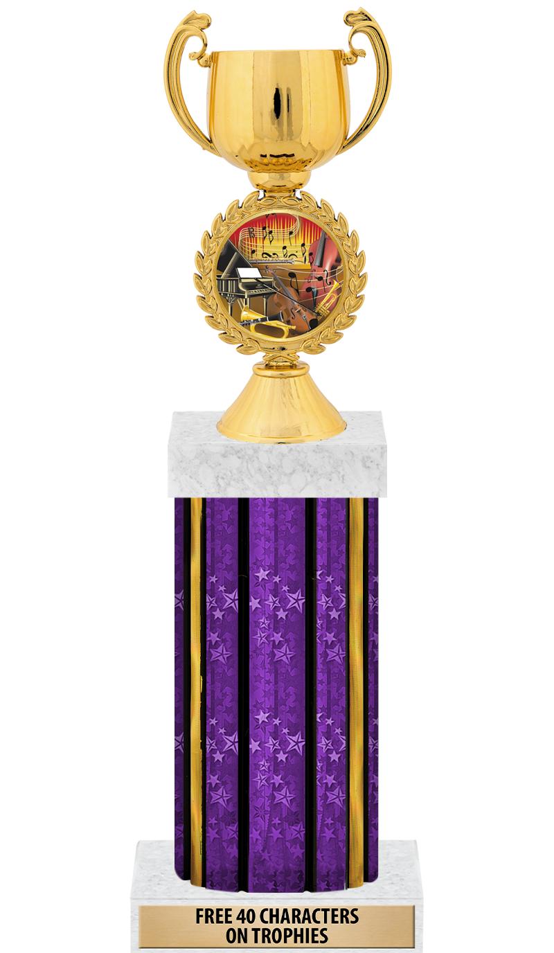 14"PRPL/GD-STARS-GD FIG/SQUARE