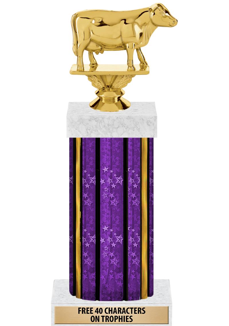 14"PRPL/GD-STARS-GD FIG/SQUARE