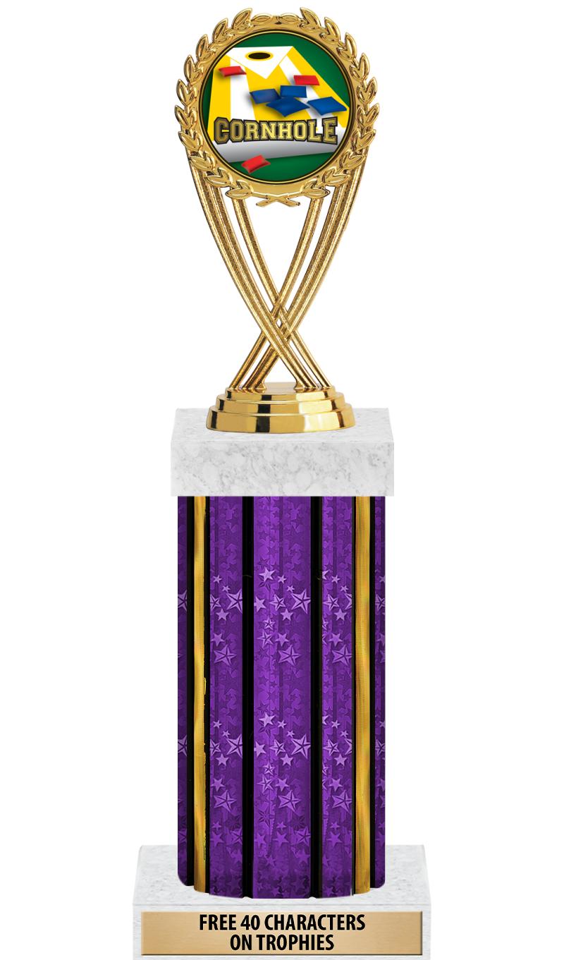 14"PRPL/GD-STARS-GD FIG/SQUARE