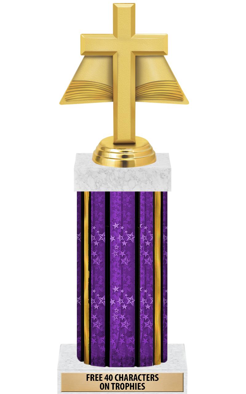 14"PRPL/GD-STARS-GD FIG/SQUARE