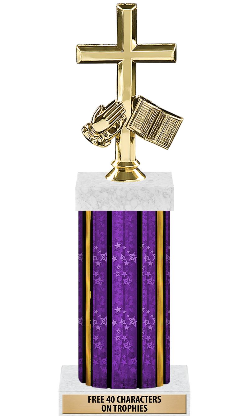 14"PRPL/GD-STARS-GD FIG/SQUARE