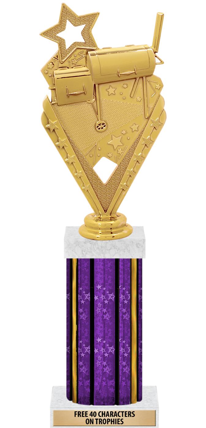 14"PRPL/GD-STARS-GD FIG/SQUARE