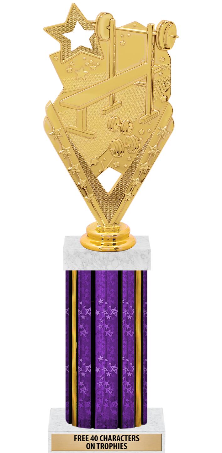 14"PRPL/GD-STARS-GD FIG/SQUARE