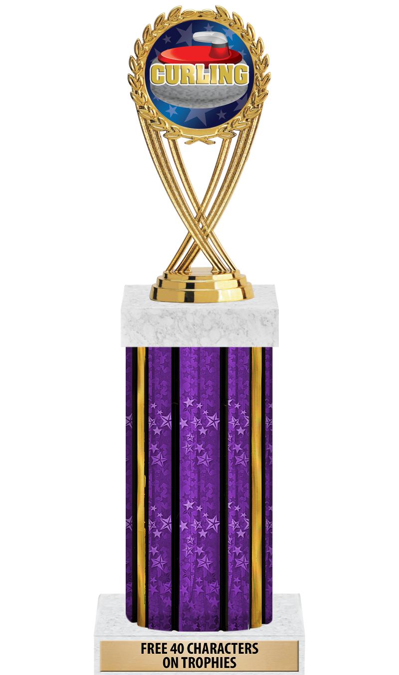 14"PRPL/GD-STARS-GD FIG/SQUARE