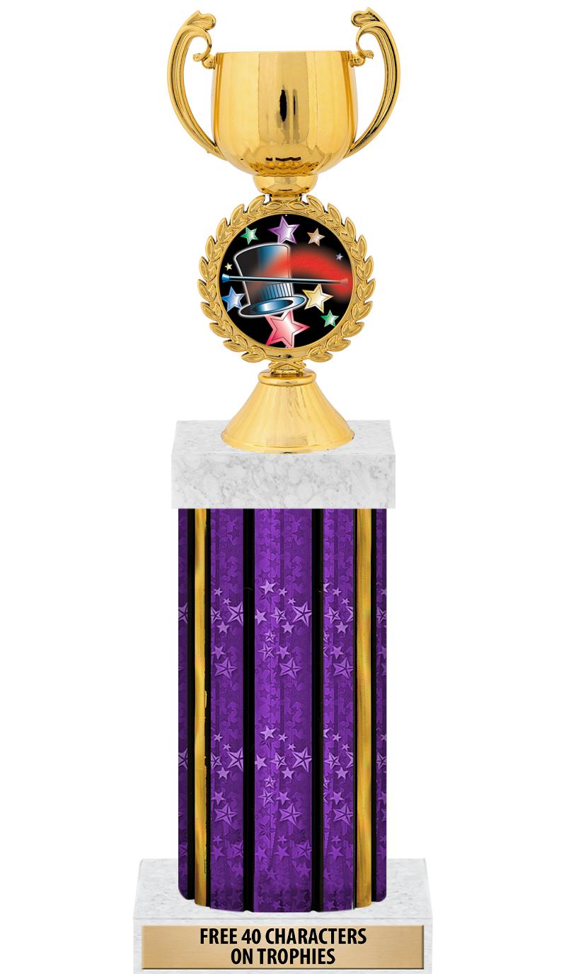 14"PRPL/GD-STARS-GD FIG/SQUARE