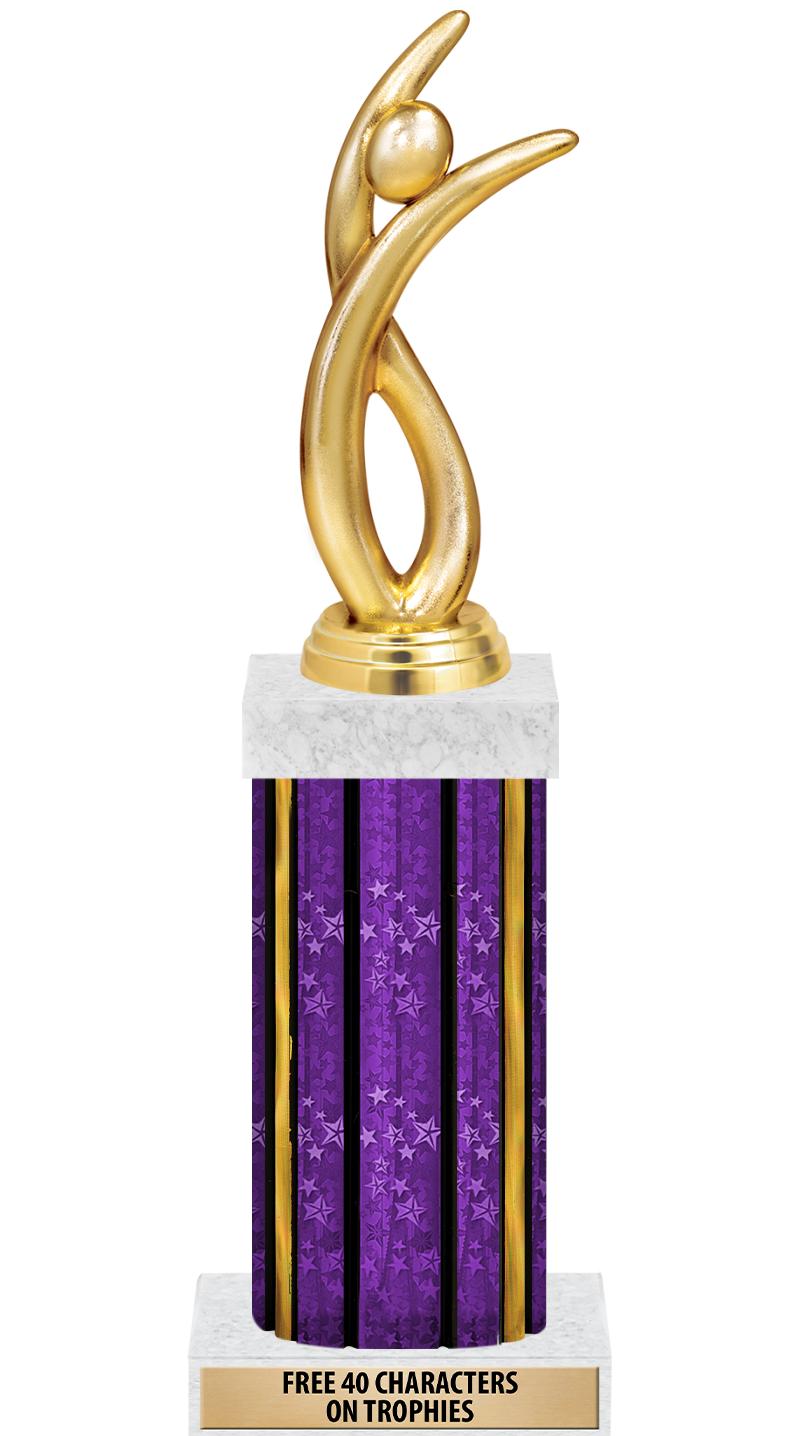 14"PRPL/GD-STARS-GD FIG/SQUARE