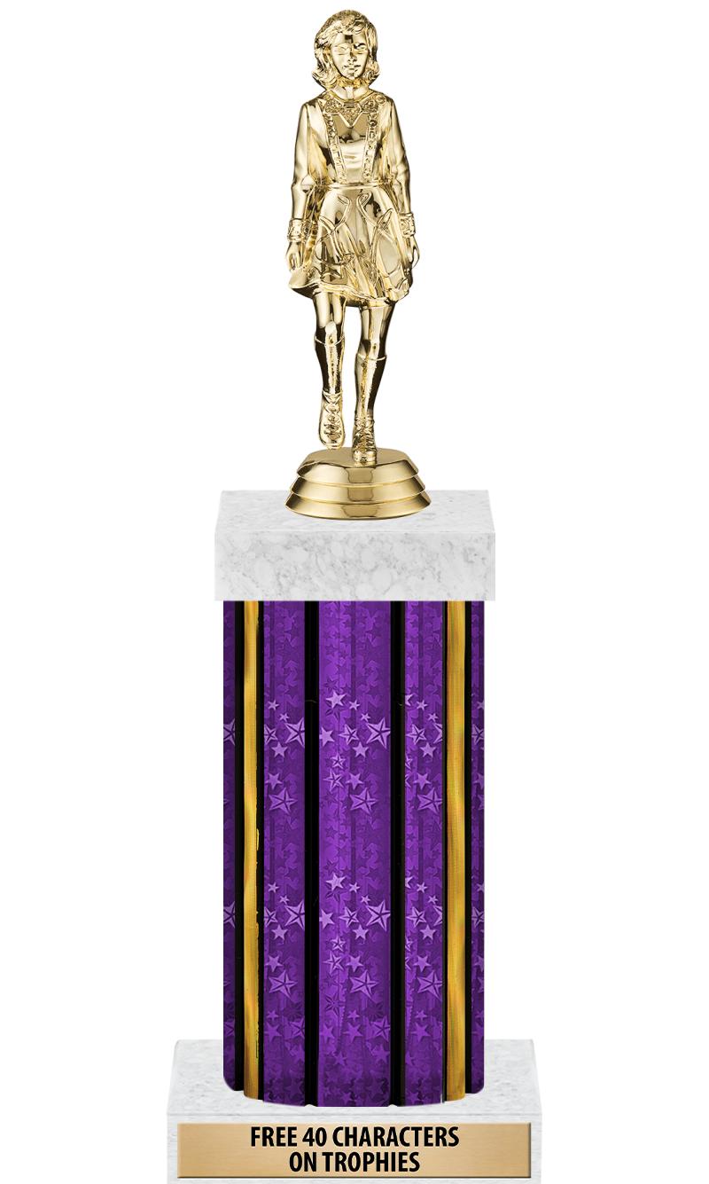 14"PRPL/GD-STARS-GD FIG/SQUARE