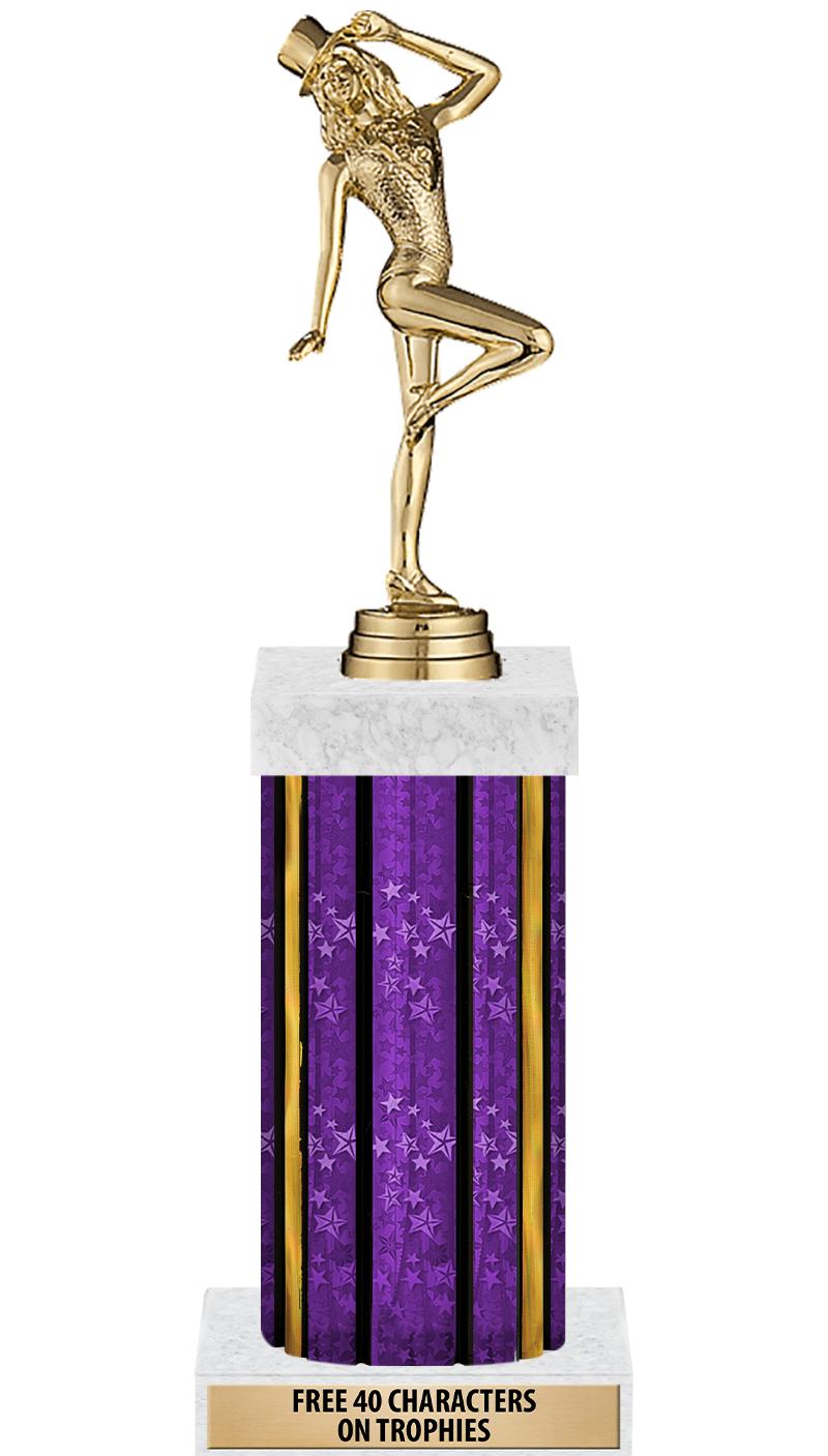 14"PRPL/GD-STARS-GD FIG/SQUARE