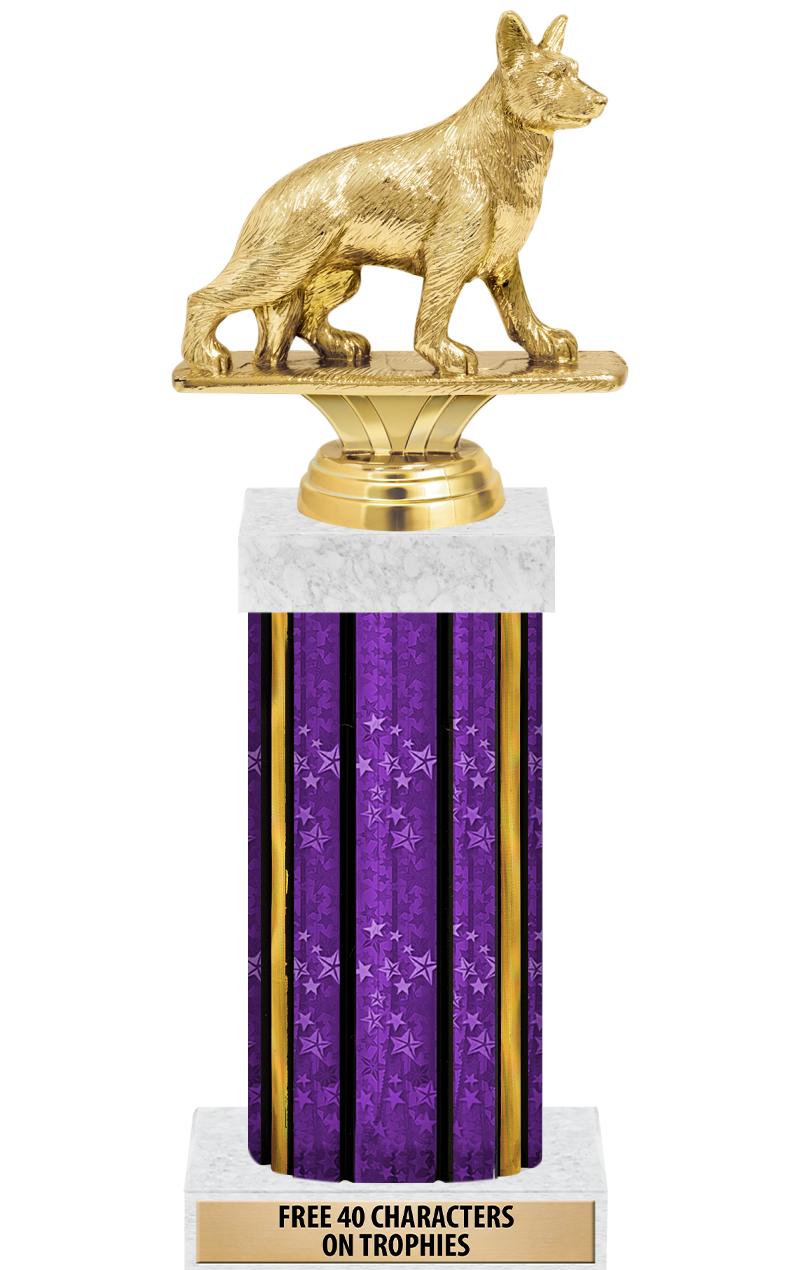 14"PRPL/GD-STARS-GD FIG/SQUARE