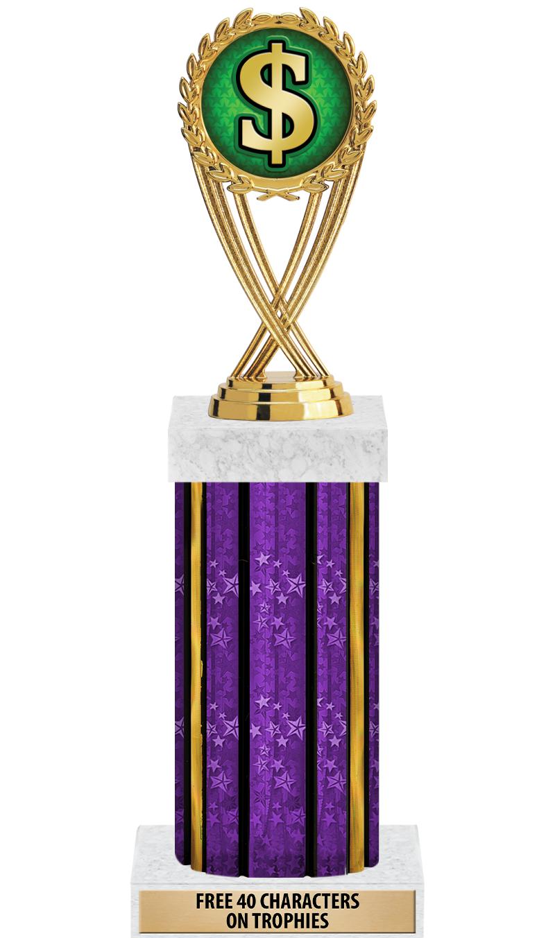 14"PRPL/GD-STARS-GD FIG/SQUARE