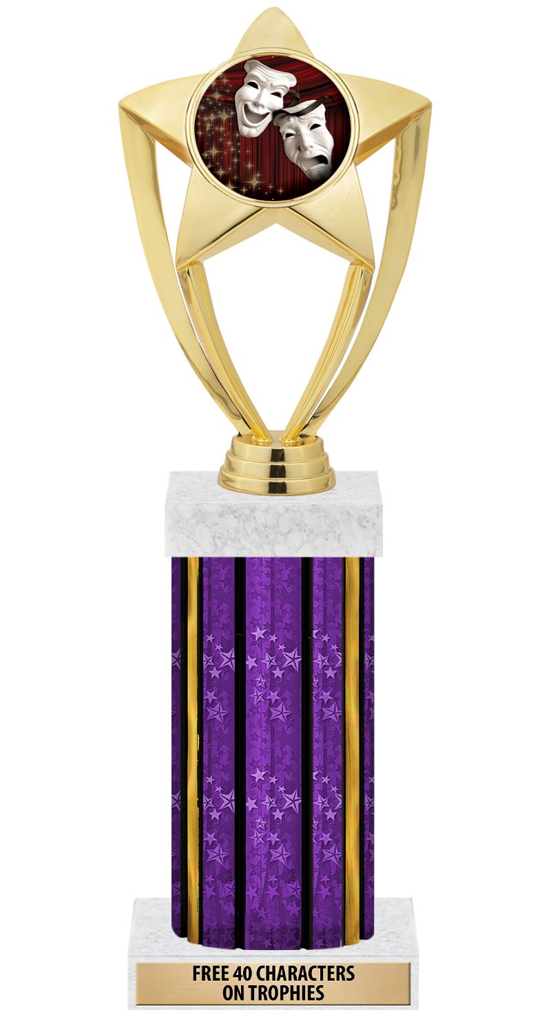 14"PRPL/GD-STARS-GD FIG/SQUARE