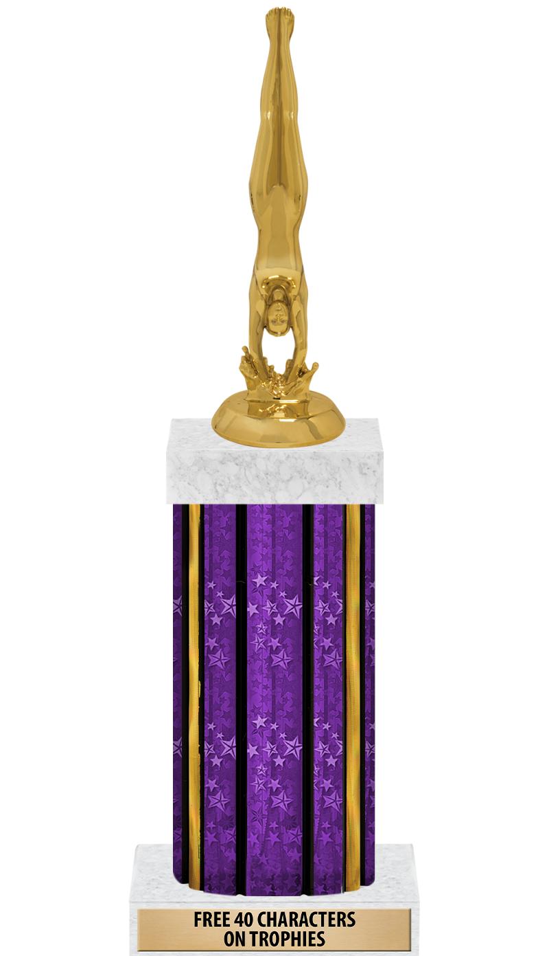 14"PRPL/GD-STARS-GD FIG/SQUARE