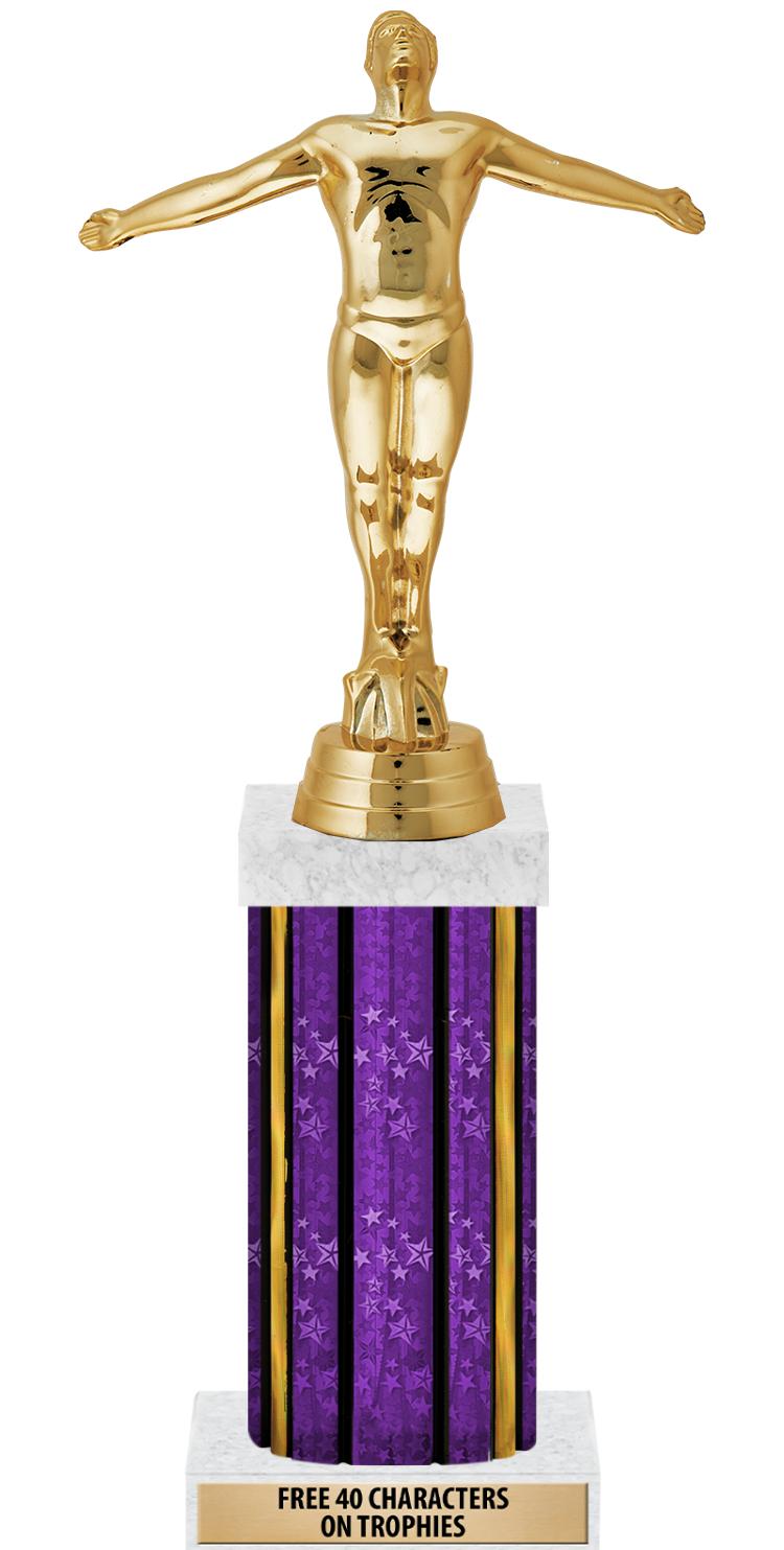 14"PRPL/GD-STARS-GD FIG/SQUARE