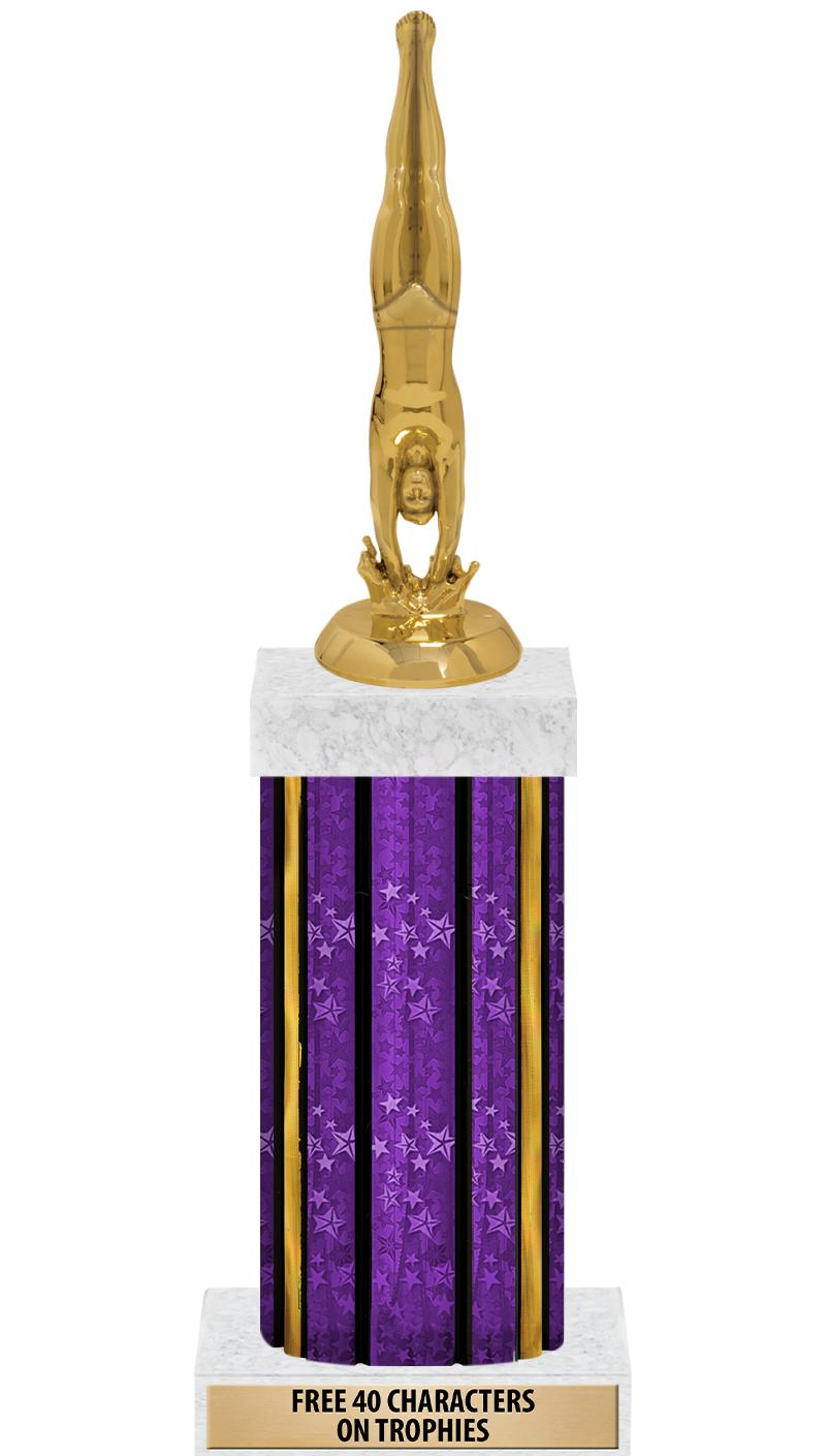 14"PRPL/GD-STARS-GD FIG/SQUARE