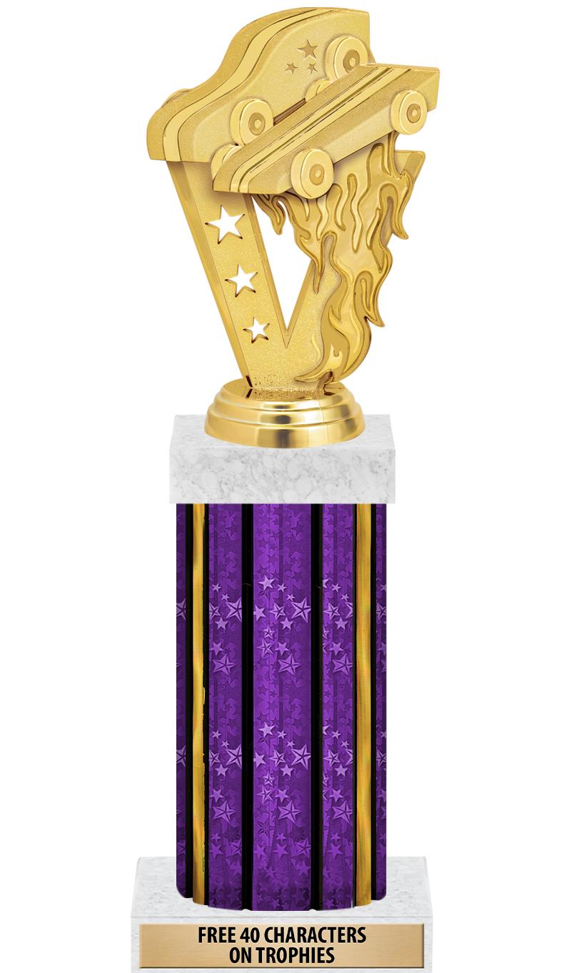 14"PRPL/GD-STARS-GD FIG/SQUARE