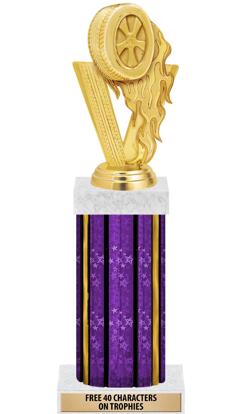 14"PRPL/GD-STARS-GD FIG/SQUARE