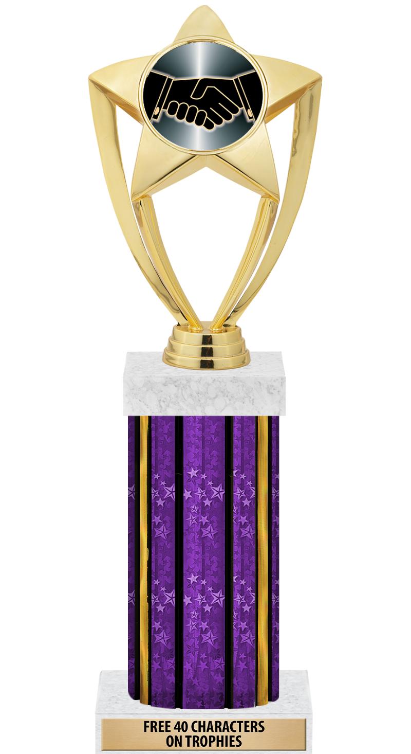 14"PRPL/GD-STARS-GD FIG/SQUARE