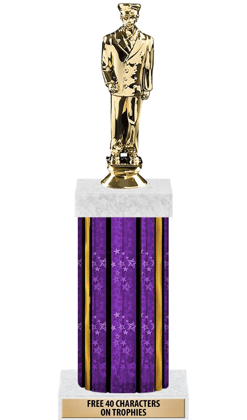 14"PRPL/GD-STARS-GD FIG/SQUARE