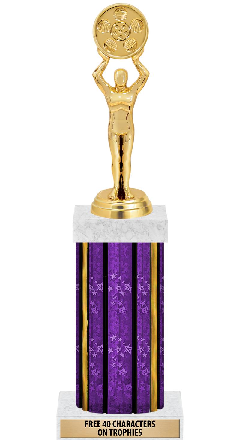 14"PRPL/GD-STARS-GD FIG/SQUARE