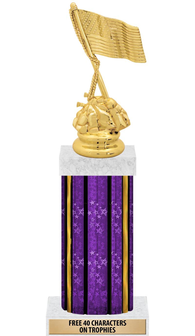 14"PRPL/GD-STARS-GD FIG/SQUARE