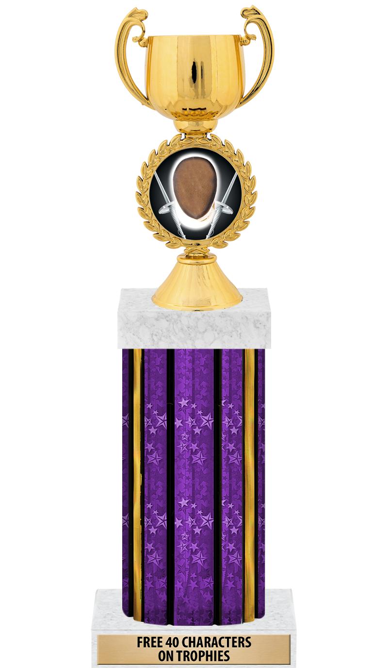 14"PRPL/GD-STARS-GD FIG/SQUARE