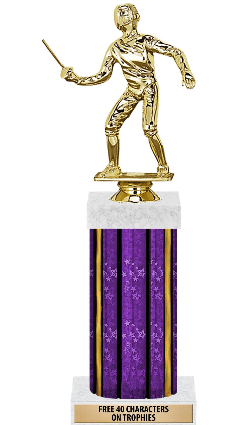 14"PRPL/GD-STARS-GD FIG/SQUARE