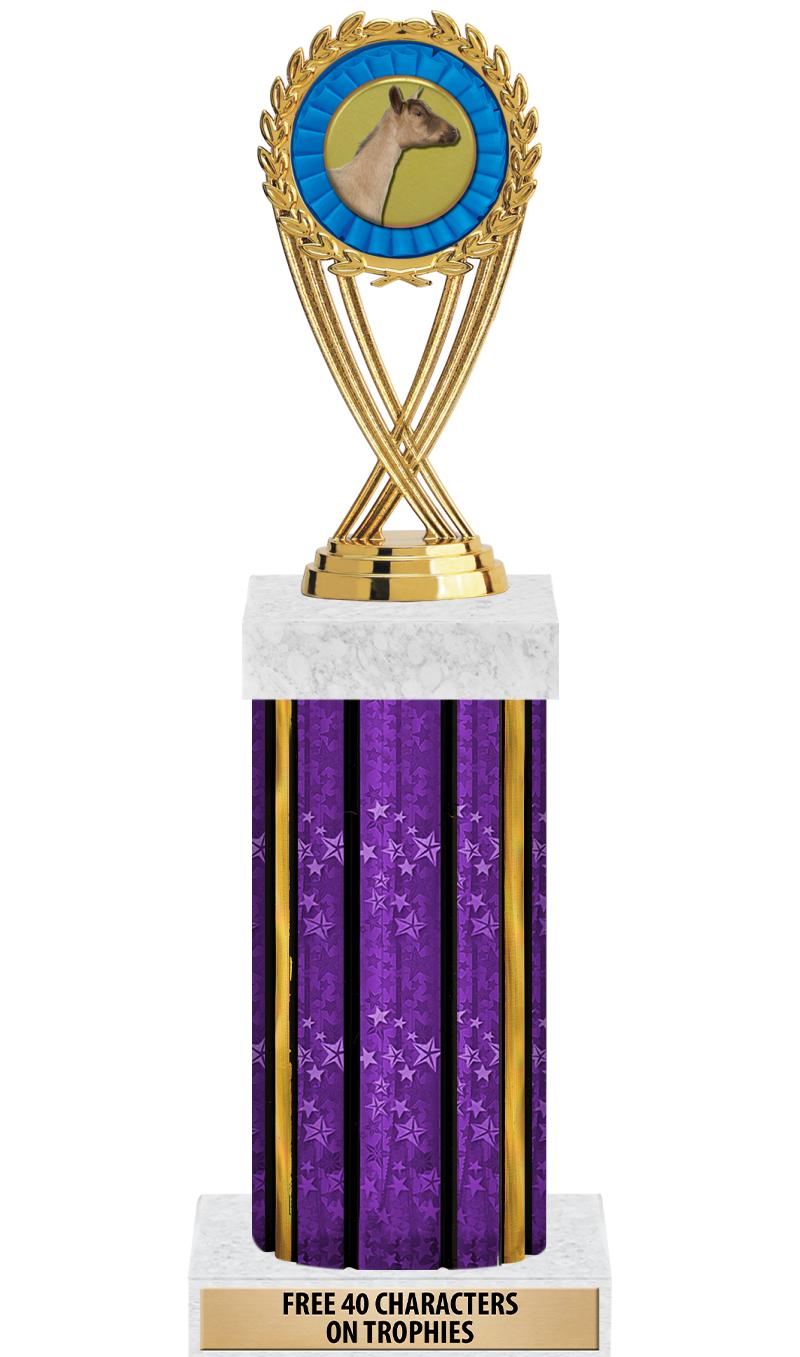 14"PRPL/GD-STARS-GD FIG/SQUARE