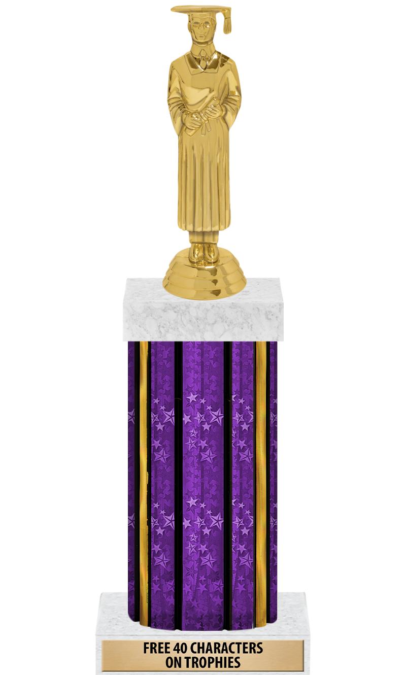 14"PRPL/GD-STARS-GD FIG/SQUARE