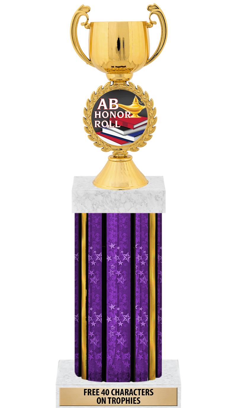 14"PRPL/GD-STARS-GD FIG/SQUARE