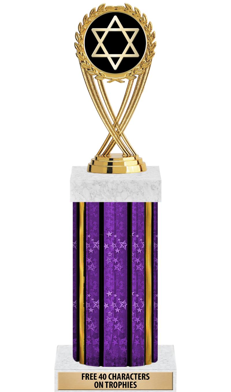 14"PRPL/GD-STARS-GD FIG/SQUARE