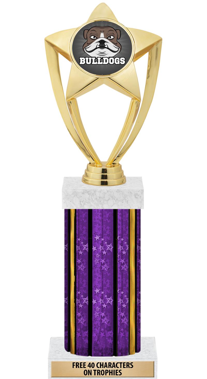 14"PRPL/GD-STARS-GD FIG/SQUARE