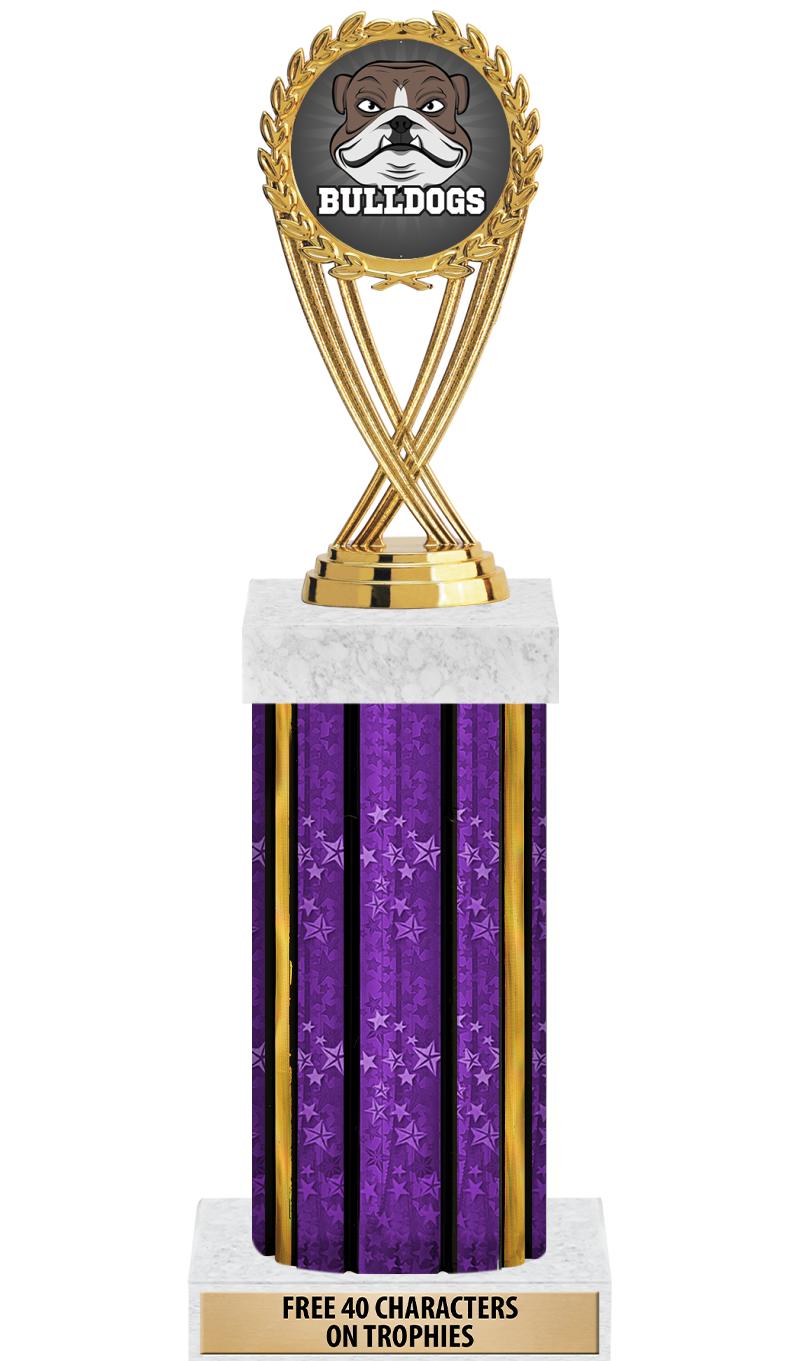 14"PRPL/GD-STARS-GD FIG/SQUARE